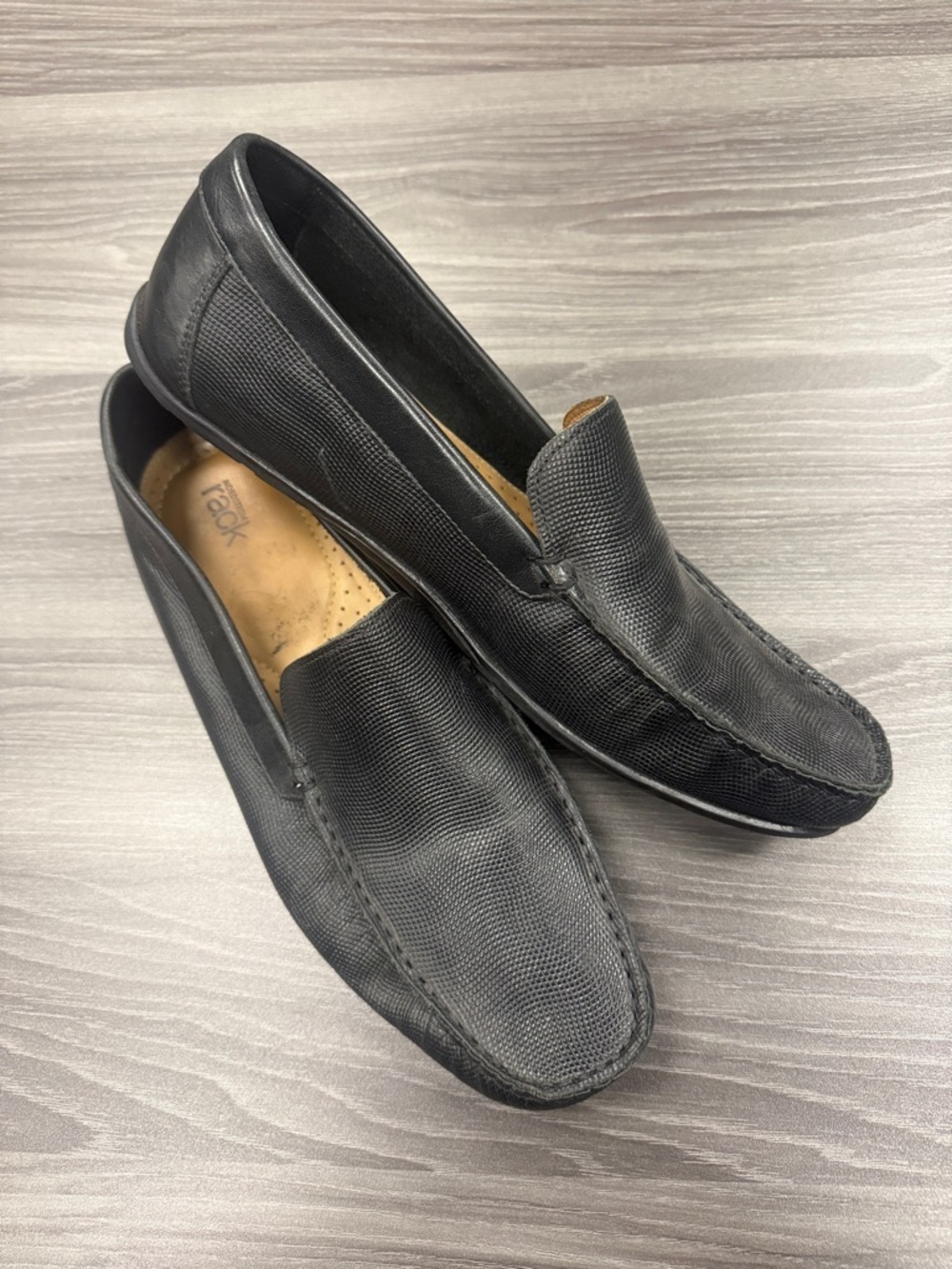 Nordstrom Rack Black Men's Slip-On Casual Loafers Size 10.5 M Leather Upper